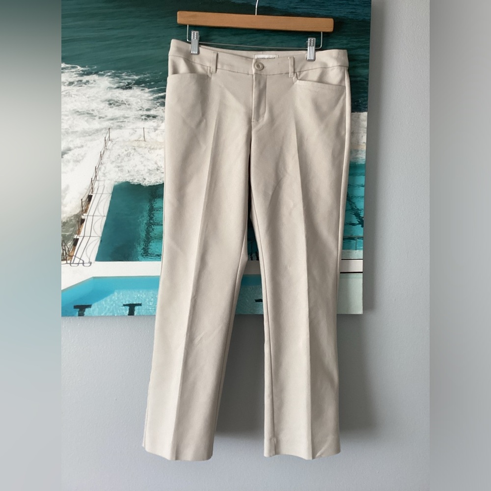 Christopher & Banks TROUSER Pants Size 4 Shaped Fit Mid Rise Khaki